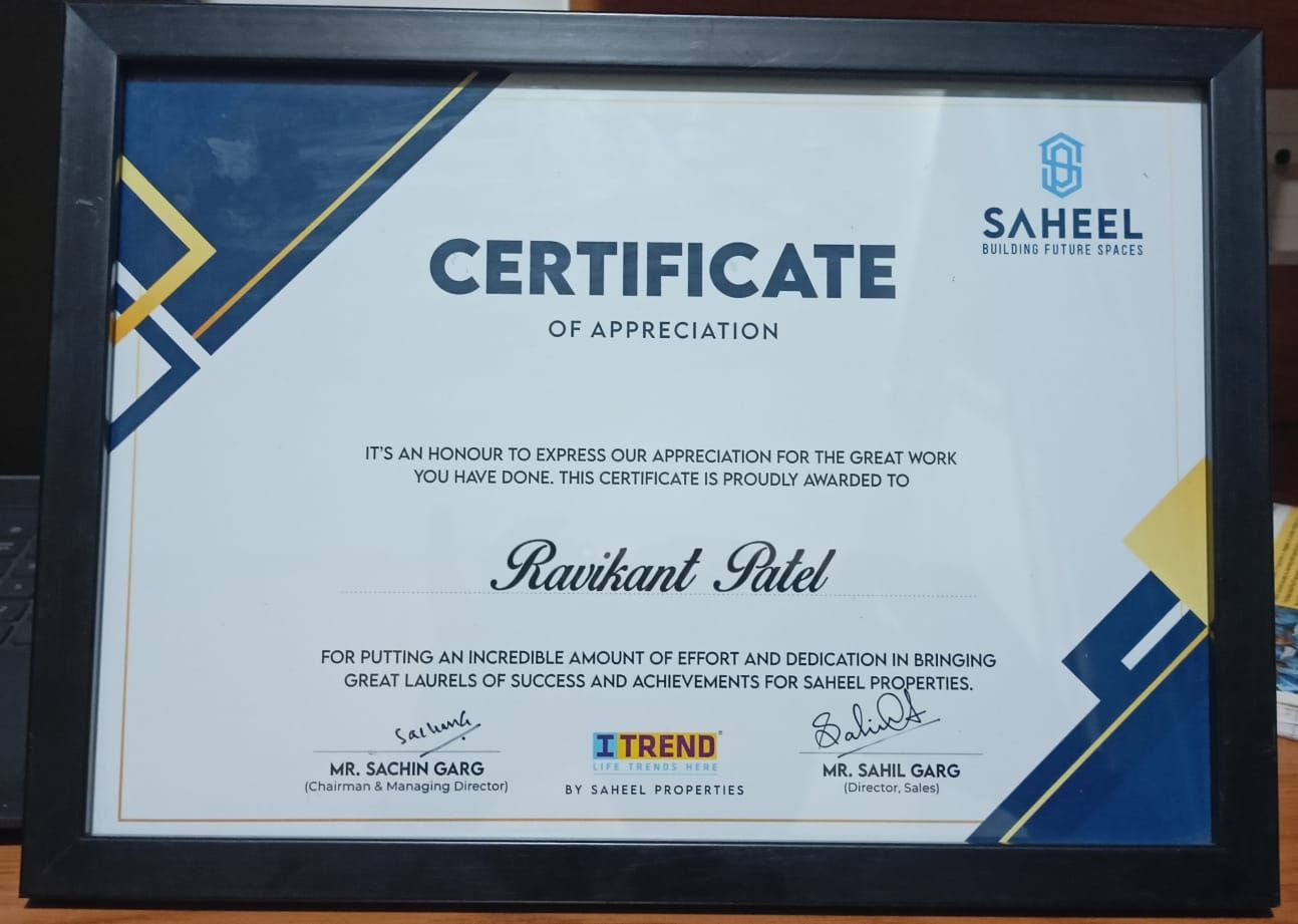 Certificate of Appreciation from Basarel Properties